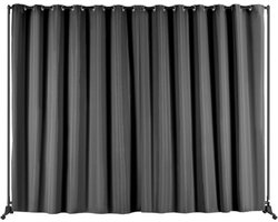 Room Divider Portable Panel Room Divider met Wielen 118.5"x94.7" Grijs