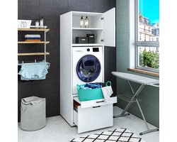 Roomart SERIE 2 Wasmachine Ombouwkast 67x205 cm - met Opzetkast - Wit