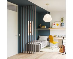 Roomdivider Lat Grijs Eiken 274,5 cm – Inclusief Montageset – Houten Lat 18x80 mm – Voor Lattenwand / Scheidingswand – Per stuk