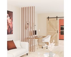 Roomdivider Lat Walnoot gekleurd Eiken 274,5 cm – Inclusief Montageset – Houten Lat 18x80 mm – Voor Lattenwand / Scheidingswand – Per stuk