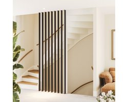 Roomdivider Lat Zwart Eiken 274,5 cm – Inclusief Montageset – Houten Lat 18x80 mm – Voor Lattenwand / Scheidingswand – Per stuk
