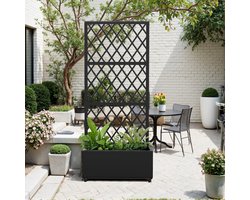 Roomdivider Malja met plantenbak 190x82x38 cm zwart casa.pro