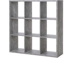 Roomdivider Max 9 vakken - beton - Finori - Woonkamerkasten - Grijs; Betonlook - Spaanplaat - Woonkamerkasten -