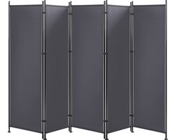 Roomdivider met 5 panelen NARNI Grijs 267 cm 170 cm