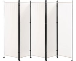Roomdivider met 5 panelen NARNI Wit 267 cm 170 cm