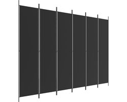 Roomdivider met 6 panelen 300x220 cm zwart