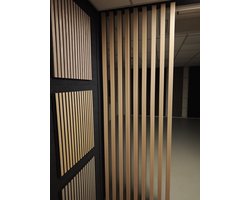 Roomdivider - Scheidingswand - EIKENKLEUR - 300cm inkortbaar! - 360 graden draaibaar! - Kamerscherm - Kamer afscheiding -