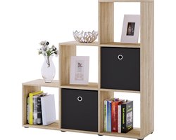 Roomdivider vakkenkast Nitas trapsgewijs 6 open vakken