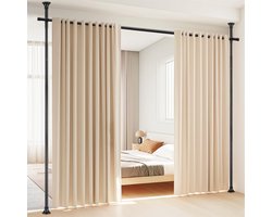 Roomdivider zonder boren Verstelbaar 110 x 300 cm & Stevige Klemconstructie – Scheidingswand Flexibele Indeling & Snel te Plaatsen – Ruimteverdeler Privacy & Inkijkbescherming - Voor Slaapkamer, Eetkamer, Studeerkamer