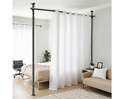 Roomdivider zonder boren Verstelbaar 177 x 305 cm & Stevige Klemconstructie – Scheidingswand Flexibele Indeling & Snel te Plaatsen – Ruimteverdeler Privacy & Inkijkbescherming | Zonder Schade aan Muur of Plafond