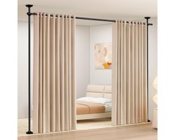 Roomdivider Zonder Boren Verstelbaar – Scheidingswand als Ruimteverdeler | Met Klemstang voor Inkijkbescherming