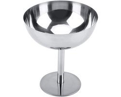 Roomkop en Woestijnbeker van Roestvrij Staal - Set van 2 Serveerschotels voor Salade, Fruitpudding - Hoogwaardige Ijsbekers met Hoge Voeten