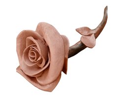 Roos van Keramiek - Oud Roze - Handgemaakt - 25×10×10 cm - Luxe Decoratie & Geschenk
