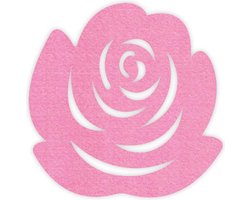 Roos vilt onderzetter - Roze - 6 stuks - ø 10 cm Rond - Glas onderzetter - Cadeau - Woondecoratie - Woonkamer - Tafelbescherming - Onderzetters Voor Glazen - Keukenbenodigdheden - Woonaccessoires - Tafelaccessoires