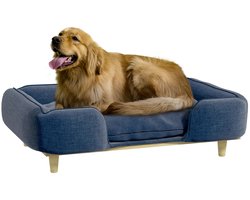 Roossentials hondenbank - Hondensofa - Voor XL honden - Bank voor grote honden - Huisdierenbed - Dierenbank - Huisdierenbank - Blauw