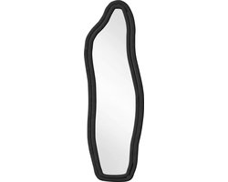 ROOTY Spiegel - Spiegel staand - Staande spiegels - Passpiegel - Dolfijnspiegel - Zwart - 160x50CM - Fluwelen frame - Glas