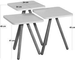 ROSA | Ronde nestbare salontafelset | Gemengde kleur,Geel-Roze-Creme