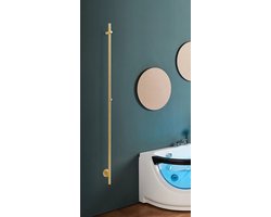 Rosani ONE Elektrische Handdoekradiator 170cm hoog - 30Watt - geborsteld messing