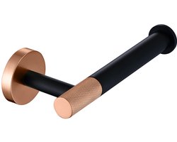 Rose gold toiletrolhouder - Geribbeld, muurbevestiging, modern design