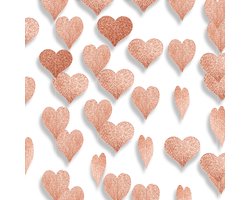 Rose Gouden Hartjes Versiering Hartje Slingers Gender Reveal Versiering Babyshower Geboorte Valentijn Versiering - 4m