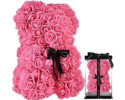 Rose Teddy Bear Rozenbeer, rozenbeer, teddybeer, rozen, bloemen, teddybeer, geschenken voor mama haar vrouwen, tienermeisjes, moeders geschenken, Valentijnsdag, verjaardag, cadeau - Rozen Beren met doos (roze) - Valentijn cadeautje