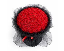 Roses 99 Stuks in Flowerbox–Luxe Kunstbloemen Arrangement met Foam Rozen – Valentijn Cadeau