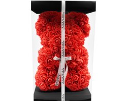 Roses of Eternity - Rose bear met giftbox 25 cm - rozen beer - Valentijn - Kerst - Romantisch Liefdes Moederdag cadeautje - Valentijnsdag - Cadeau voor vrouw - Huwelijk - Vriendin- rood