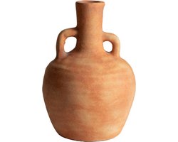 ROSETTAS Vaas - Mediterrane Vaas - Vazen - Keramieken Vaas - Droogbloemenvaasje - Bloemenvaasje - Amphora Vaas - Kruikvaas - Rustieke Vaas - Oude Vaas - Ronde Vaas - Kleine Vaas - Boho Decor - Oranje
