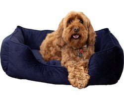 Rosewood Luxe Fluwelen Hondenmand – Small – Zachte en comfortabele hondenmand – Navy Blauw – Stijlvol ligbed voor honden en katten - 46 x 36 cm