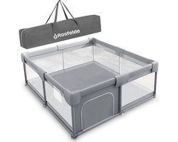 Rosfelde Grondbox Baby - Speelbox - Kinderbox - Playpen - Gemakkelijk op te zetten - 150x150 CM - Grijs
