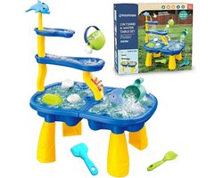 Rosfelde Watertafel Speelgoed - Zandtafel - Watertafel Buiten - Goed Formaat - Blauw/Geel
