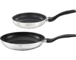 Rösle Basic Line - Basic Line Koekenpan ø 20 ø 24 cm Set van 2 Stuks - Roestvast Staal - Zilver