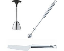 Rösle - Kookgerei set - Eiertopper - Honinglepel - Smeermes - RVS - 3 stuks