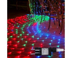 Rosnek Energiebesparend LED Lichtsnoer Buiten - 8 Lichtstanden Voor Tuin Lichtslinger - IP44 Waterdichte Classificatie Lichtslang - Feesten En Camping - Binnen - En Buitengebruik (L2xB2m, Gekleurd licht)