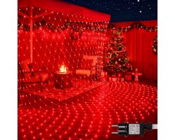 Rosnek Energiebesparend LED Lichtsnoer Buiten - 8 Lichtstanden Voor Tuin Lichtslinger - IP44 Waterdichte Classificatie Lichtslang - Feesten En Camping - Binnen - En Buitengebruik (L3xB2m, Rood licht)