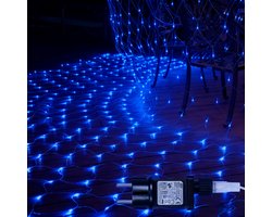 Rosnek Energiebesparend LED Lichtsnoer Buiten - 8 Lichtstanden Voor Tuin Lichtslinger - Timer en IP44 Waterdichte Classificatie Lichtslang - Feesten En Camping - Binnen - En Buitengebruik (L2xB2m, Blauw licht)