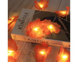 Rosnek Herfst Lichtsnoer met Esdoornbladeren – 1.5m 10 Lampjes – voor Buiten & Binnen – IP44 – Batterij Aangedreven – Warme Wit Sfeerverlichting voor Halloween en Thanksgiving – 1-stuks
