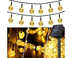 Rosnek Solar Lichtsnoer Buiten - 9,5m 50 LED Warm Wit - 1.2V - 8 Lichtmodi met Geheugen - IP65 - 7,5 m Verlicht met 2 m Snoer - Tuinverlichting Voor Tuin, Feest & Kerst