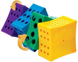 Rota Rack voor micro buisjes - 4-weg draaibaar - 210 mm lengte - paars/blauw/groen/geel - Heathrow Scientific