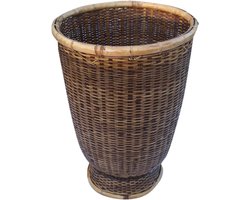 Rotan Afvalbak - Aziatische Mand - Afval Scheiden - Fair Trade - Set van 3 - Bruin