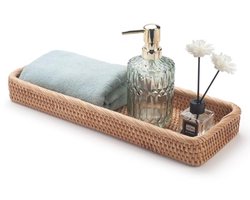 Rotan badkamer opbergmand voor papier en cosmetica - 41,4 x 15,5 x 5,1 cm