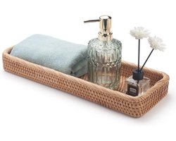 Rotan badkamer opbergmand voor papier en cosmetica - 41,4 x 15,5 x 5,1 cm