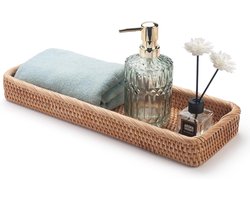 Rotan badkamer opbergmand voor papier en cosmetica - 41,4 x 15,5 x 5,1 cm