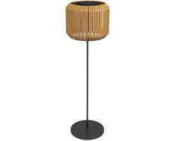 Rotan Buitenlamp - Solar Tuinlantaarn - Automatische Inschakeling -LED - Buitenlamp - Solar Lantaarn - Tuinlamp op Zonne Energie - Weerbestendig - Solarlamp voor Buiten - Tuin & Balkon - Zwart/geel