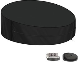Rotan Dagbedhoes 200x90/50cm Zonne-eiland Afdekking Waterdichte Outdoor Daybed Covers 420D Oxford-Stof Patio Daybed Sofa Beschermhoes Rond Zonnebank Hoes voor Dagbed met Trekkoord