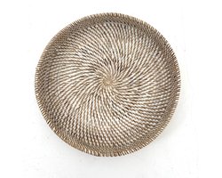 Rotan dienblad 30 cm white wash - kaarsenplateau - serveerplank - tray - plateau - decoratie - woonaccessoires