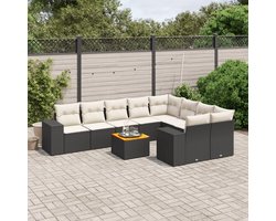 Rotan duurzaam weerbestendig loungeset tuin terras zwart crème 10