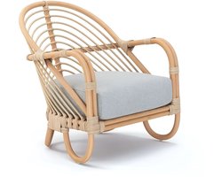 Rotan fauteuil 85x60x60 cm – inclusief zitkussen – handgemaakt