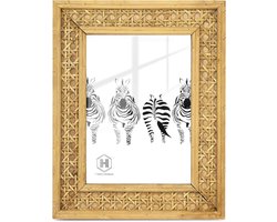 Rotan Fotolijst - Boho Rustiek - Decoratie Thuis - Handgemaakt Natuurlijk Materiaal - 4x6 inch - Naturel