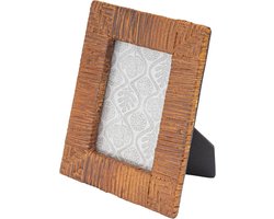 Rotan Fotolijst - Handgeweven Decoratie - Foto Presentatie - Boho Stijl Accent - 4x6 Inch - Natuurlijk Bruin